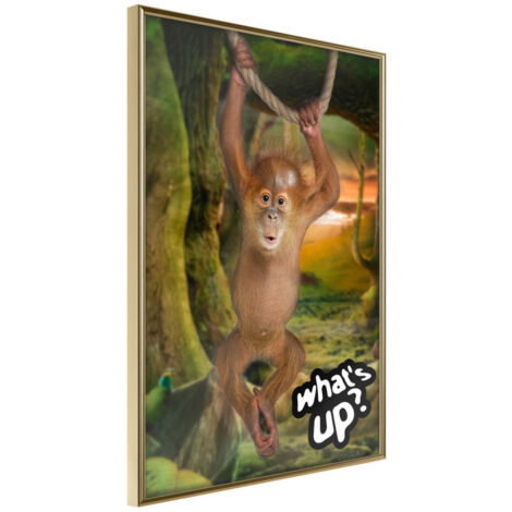 Affiche Murale Encadrée "Life in the Jungle" 30 x 42 cm Or