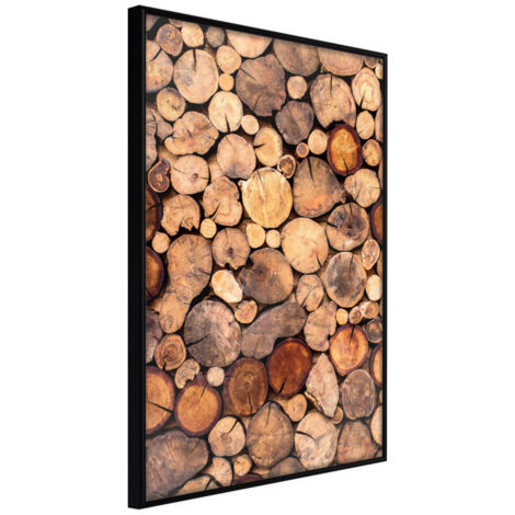 Affiche Murale Encadrée "Log Pile" 40 x 60 cm Noir