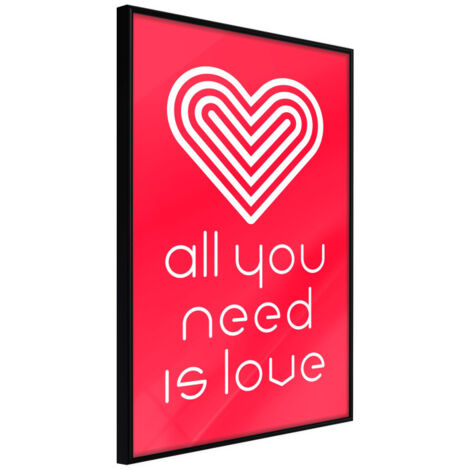 Affiche Murale Encadrée "Love Everywhere" 30 x 42 cm Noir