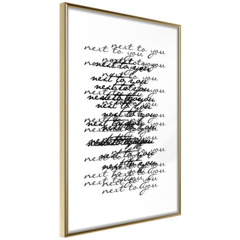 Affiche Murale Encadrée "Love Letter" 21 x 30 cm Or