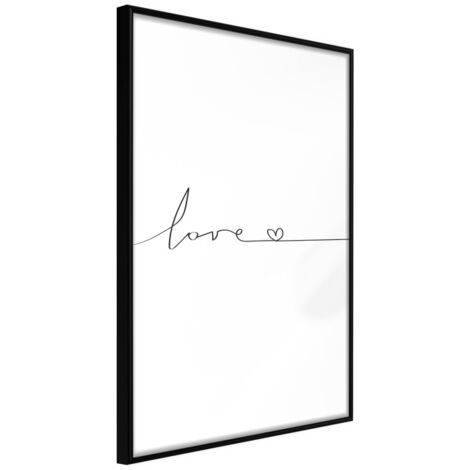 Affiche Murale Encadrée "Love Pulse" 21 x 30 cm Noir