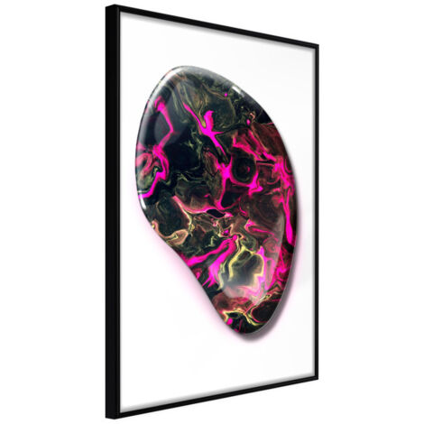 Affiche Murale Encadrée "Lucky Stone" 21 x 30 cm Noir