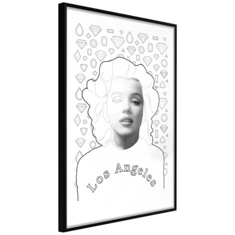 Affiche Murale Encadrée "Marilyn in Los Angeles" 21 x 30 cm Noir