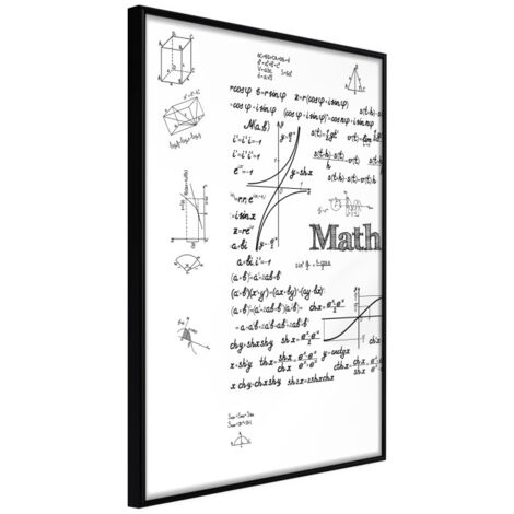 Affiche Murale Encadrée "Math Formulas" 21 x 30 cm Noir