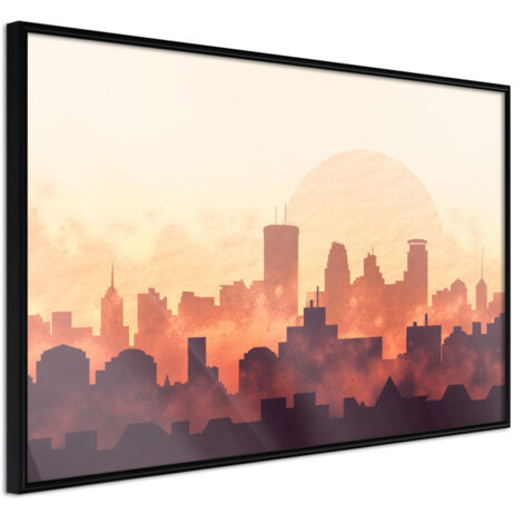 Affiche Murale Encadrée "Melancholy of Sunset" 45 x 30 cm Noir