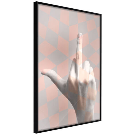 Affiche Murale Encadrée "Middle Finger" 21 x 30 cm Noir