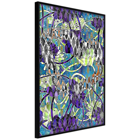 Affiche Murale Encadrée "Modern Arabesque" 21 x 30 cm Noir