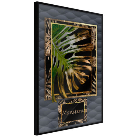 Affiche Murale Encadrée "Monstera in the Frame" 21 x 30 cm Noir