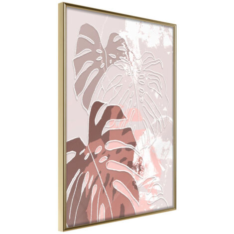 Affiche Murale Encadrée "Monsteras Gathering" 40 x 60 cm Or