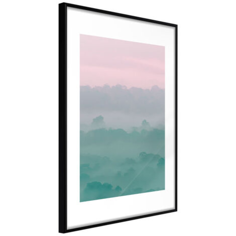 Affiche Murale Encadrée "Morning Fog" 30 x 42 cm Noir