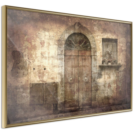 Affiche Murale Encadrée "Mysterious Door" 45 x 30 cm Or