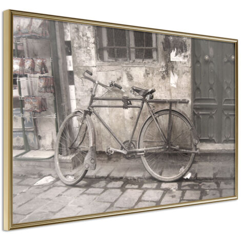 Affiche Murale Encadrée "Old Bicycle" 30 x 20 cm Or