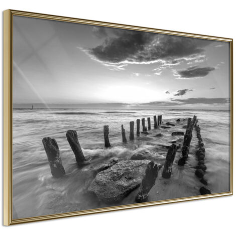 Affiche Murale Encadrée "Old Breakwater" 60 x 40 cm Or