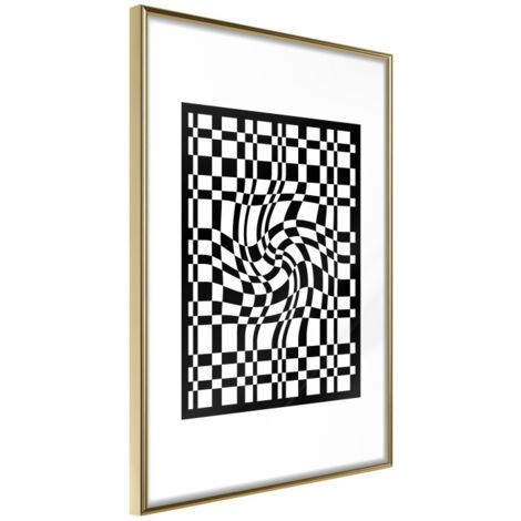 Affiche Murale Encadrée "Op Art" 30 x 42 cm Or