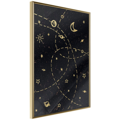 Affiche Murale Encadrée "Orbits" 21 x 30 cm Or