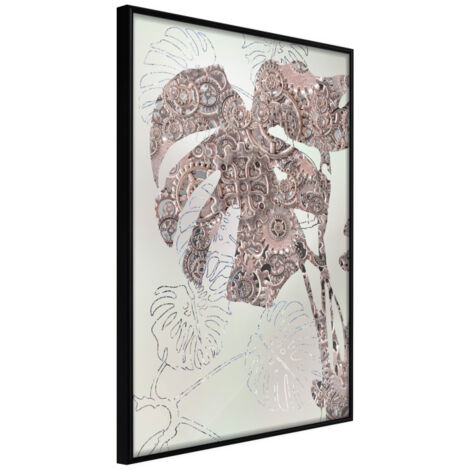 Affiche Murale Encadrée "Ornamented Monstera" 21 x 30 cm Noir