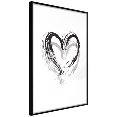 Affiche Murale Encadrée "Painted Declaration of Love" 30 x 42 cm Noir