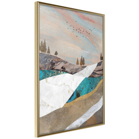 Affiche Murale Encadrée "Painted Landscape" 21 x 30 cm Or