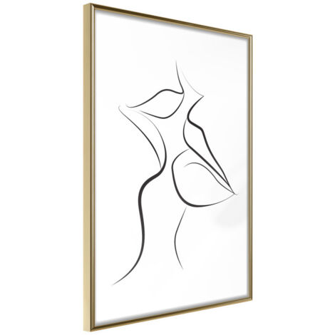 Affiche Murale Encadrée "Passionate Closeness" 21 x 30 cm Or