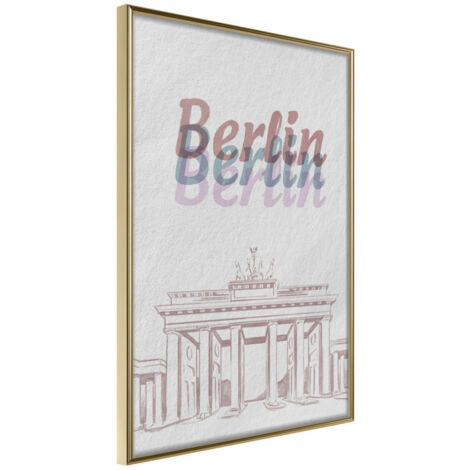 Affiche Murale Encadrée "Pastel Berlin" 21 x 30 cm Or
