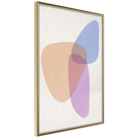 Affiche Murale Encadrée "Pastel Sets II" 30 x 42 cm Or