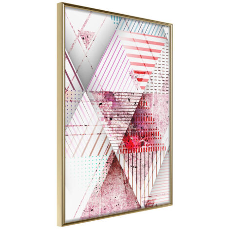 Affiche Murale Encadrée "Patchwork II" 21 x 30 cm Or
