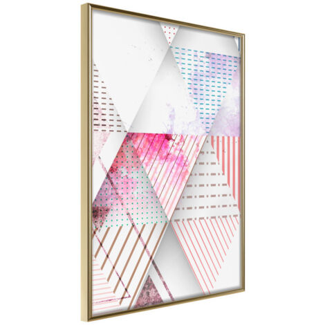 Affiche Murale Encadrée "Patchwork III" 21 x 30 cm Or