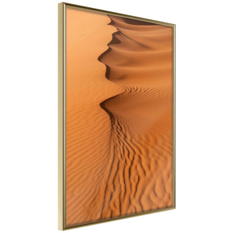 Affiche Murale Encadrée "Patterns on the Sand" 30 x 42 cm Or
