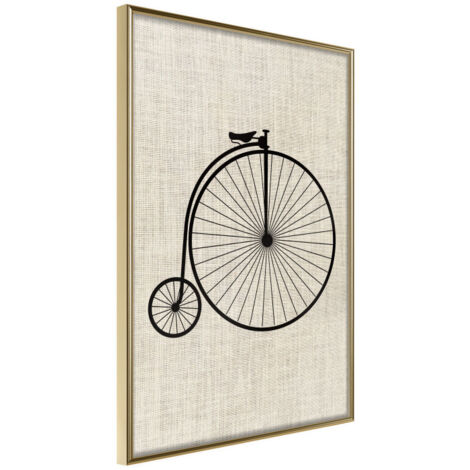 Affiche Murale Encadrée "Penny-Farthing" 21 x 30 cm Or
