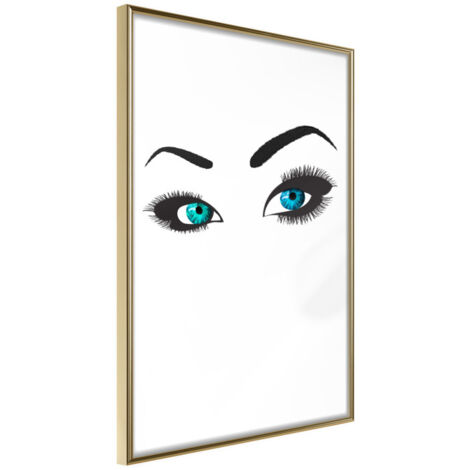Affiche Murale Encadrée "Piercing Gaze" 30 x 42 cm Or