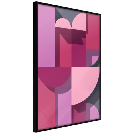 Affiche Murale Encadrée "Pink Geometry" 21 x 30 cm Noir