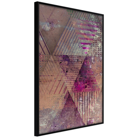 Affiche Murale Encadrée "Pink Patchwork II" 21 x 30 cm Noir