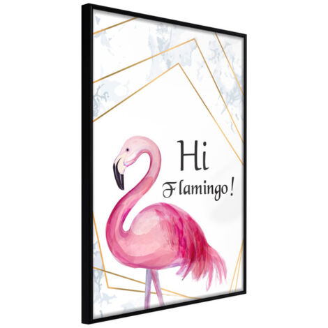 Affiche Murale Encadrée "Pink Visitor" 21 x 30 cm Noir