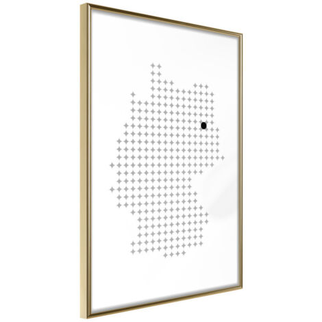 Affiche Murale Encadrée "Pixel Map of Germany" 21 x 30 cm Or
