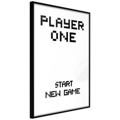 Affiche Murale Encadrée "Player One" 21 x 30 cm Noir