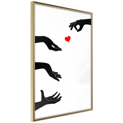 Affiche Murale Encadrée "Playing With Love" 21 x 30 cm Or