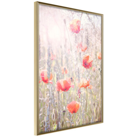 Affiche Murale Encadrée "Poppies" 21 x 30 cm Or