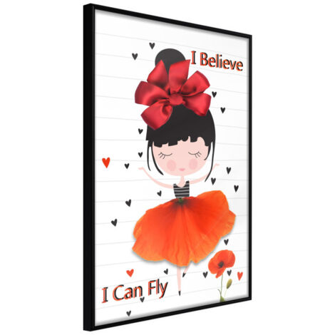 Affiche Murale Encadrée "Poppy Dancer" 21 x 30 cm Noir