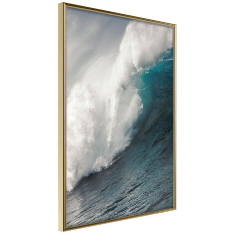 Affiche Murale Encadrée "Power of the Ocean" 30 x 42 cm Or
