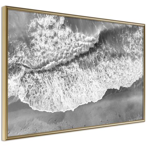 Affiche Murale Encadrée "Power of the Sea" 30 x 20 cm Or