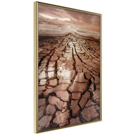 Affiche Murale Encadrée "Prayer for Rain" 30 x 42 cm Or