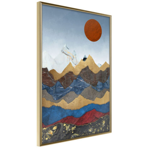 Affiche Murale Encadrée "Red Sun" 30 x 42 cm Or