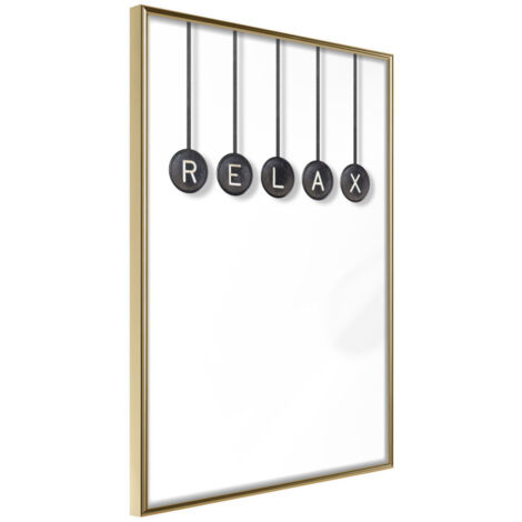 Affiche Murale Encadrée "Relax" 21 x 30 cm Or