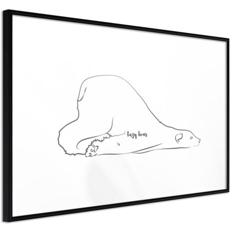 Affiche Murale Encadrée "Resting Polar Bear" 45 x 30 cm Noir