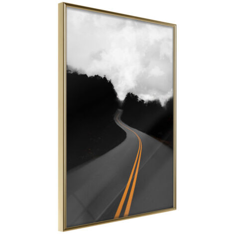 Affiche Murale Encadrée "Road Into the Unknown" 21 x 30 cm Or