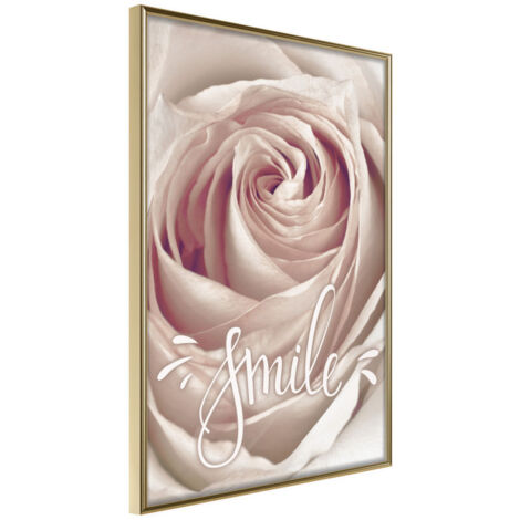 Affiche Murale Encadrée "Rose with a Message " 21 x 30 cm Or