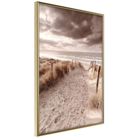 Affiche Murale Encadrée "Sandy Path " 40 x 60 cm Or