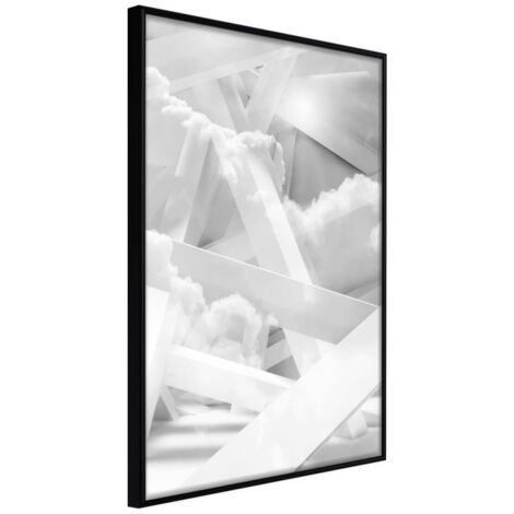 Affiche Murale Encadrée "Scaffold in the Clouds" 21 x 30 cm Noir