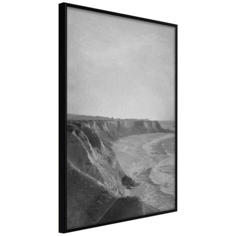 Affiche Murale Encadrée "Sea Against the Land" 21 x 30 cm Noir