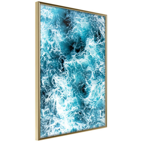 Affiche Murale Encadrée "Sea Foam" 21 x 30 cm Or